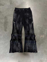 Load image into Gallery viewer, Demik - Black diamond 3x zip flared sweats