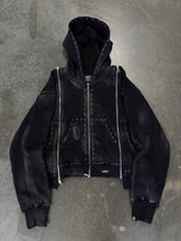 Load image into Gallery viewer, Demik - Black diamond 3x zip up hoodie