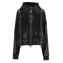 Load image into Gallery viewer, Demik - Black diamond 3x zip up hoodie