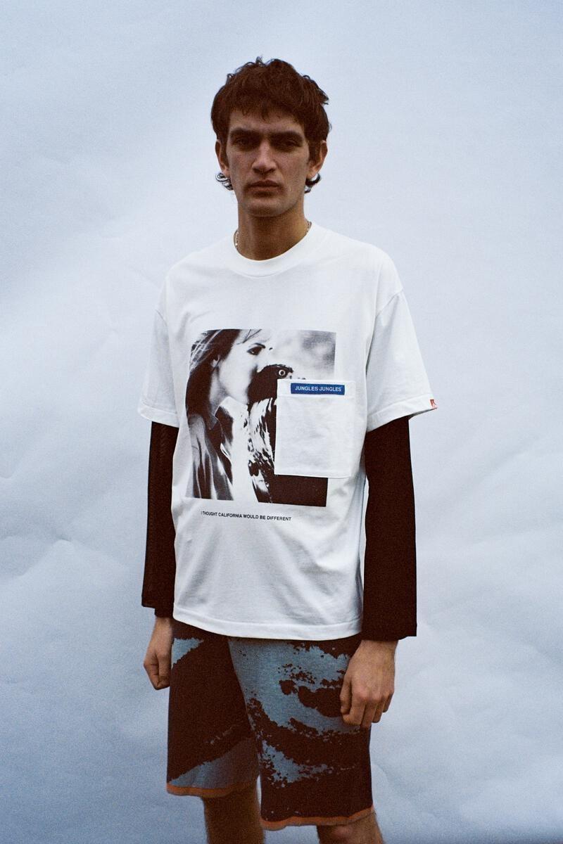 Eagle mesh sleeve tee - white