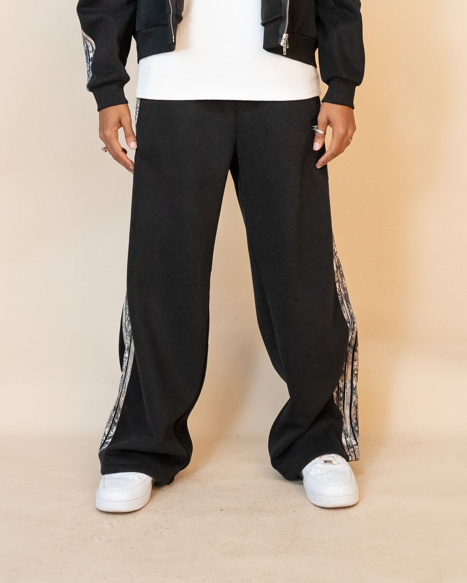 Eptm - Real camo striped baggy Pants,  black