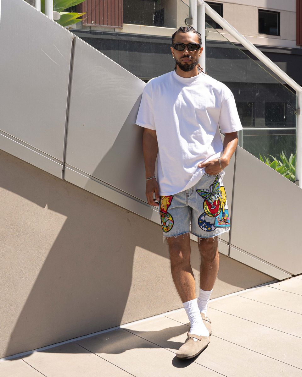 Eptm - Trippy denim shorts