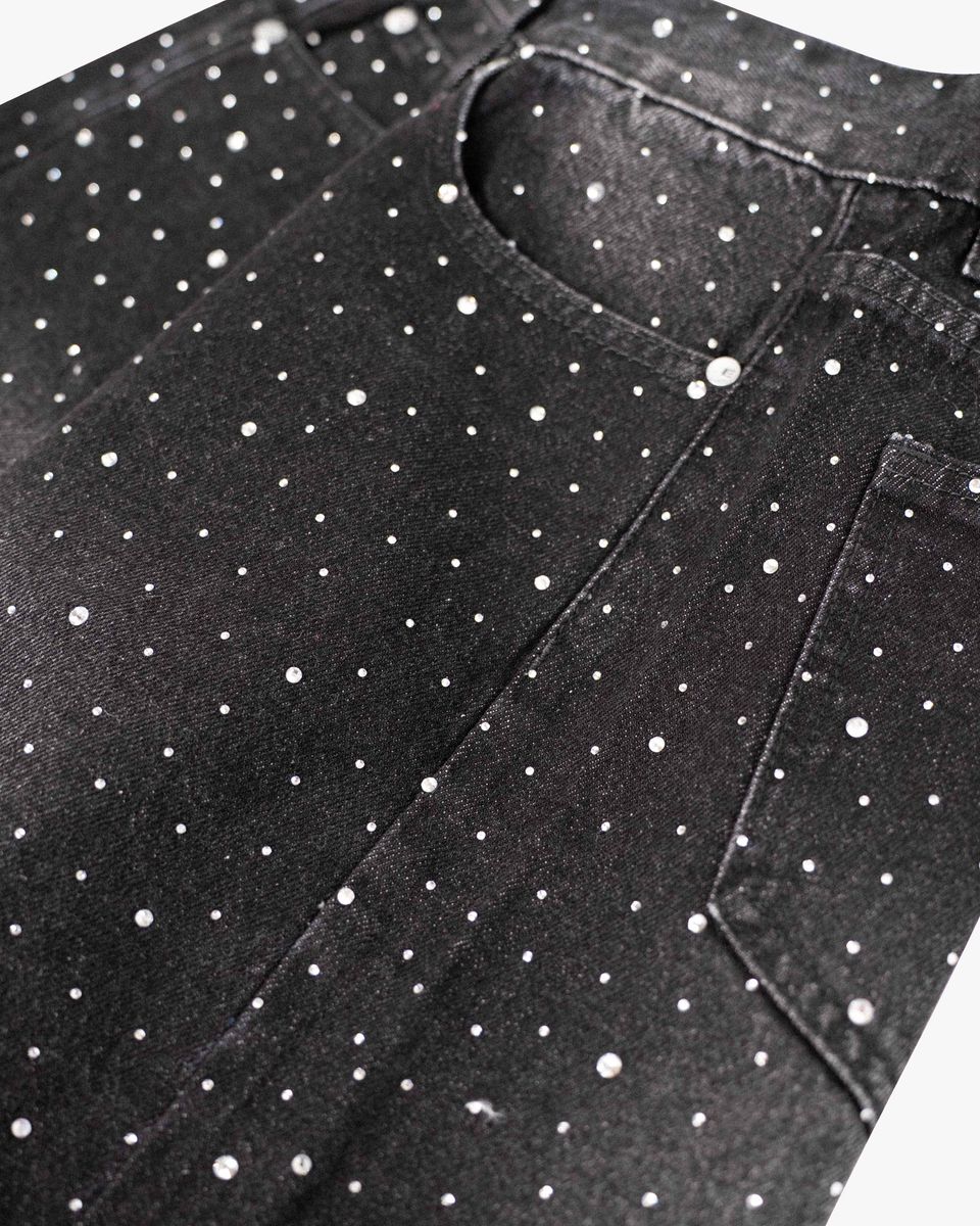Eptm - Crystal denim shorts black