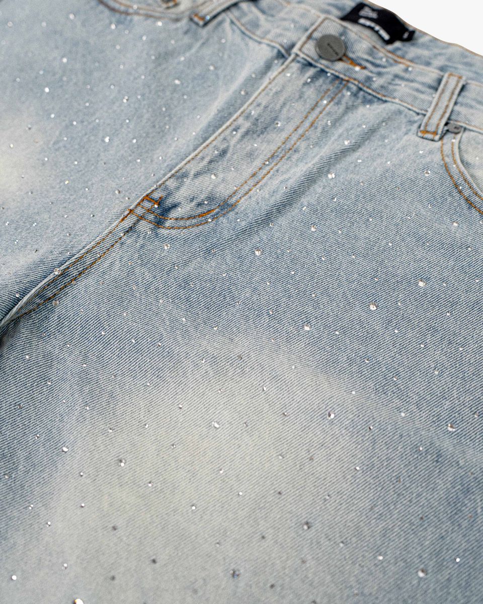 Eptm - Crystal denim shorts light blue