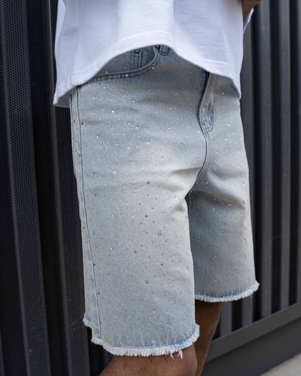 Eptm - Crystal denim shorts light blue