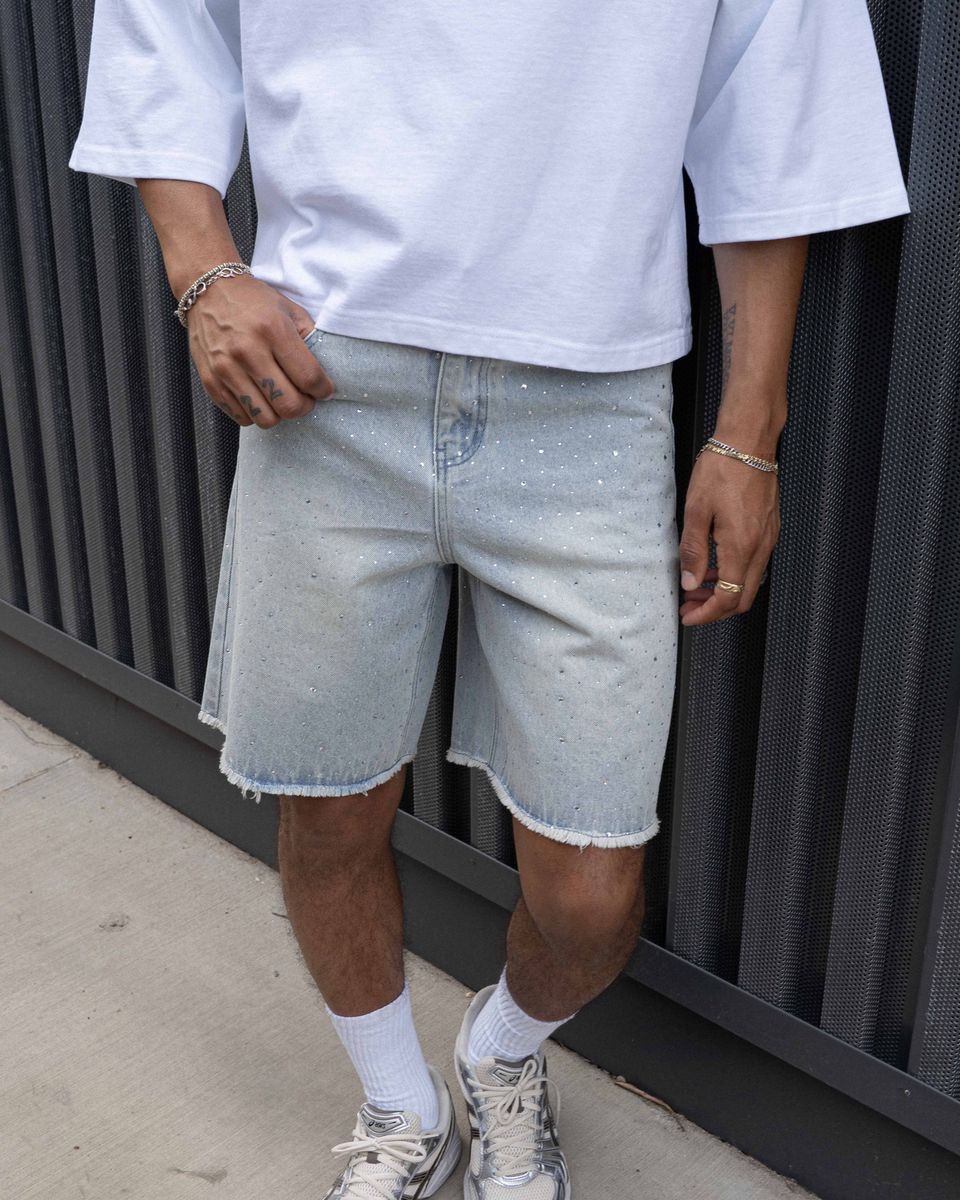 Eptm - Crystal denim shorts light blue
