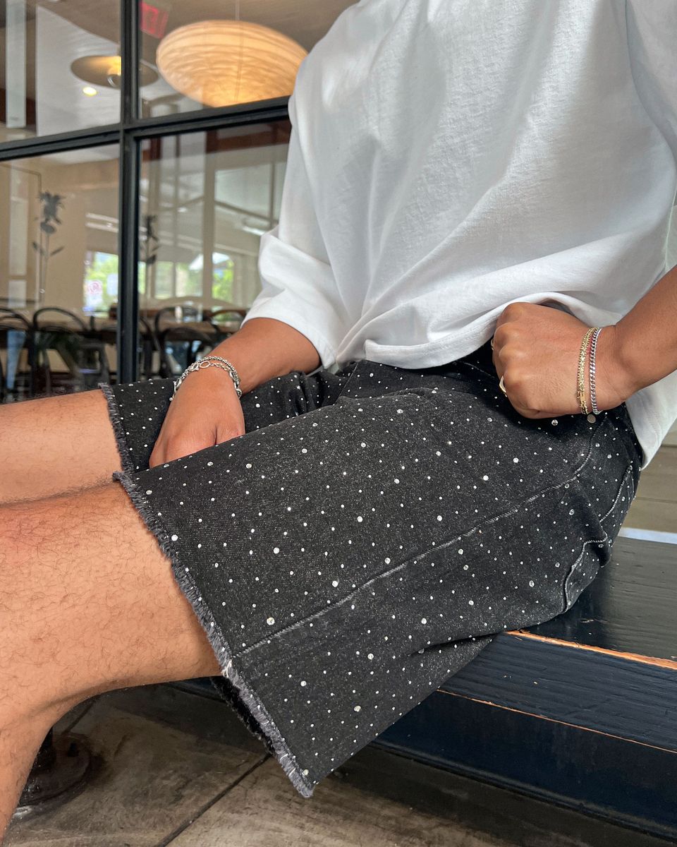 Eptm - Crystal denim shorts black