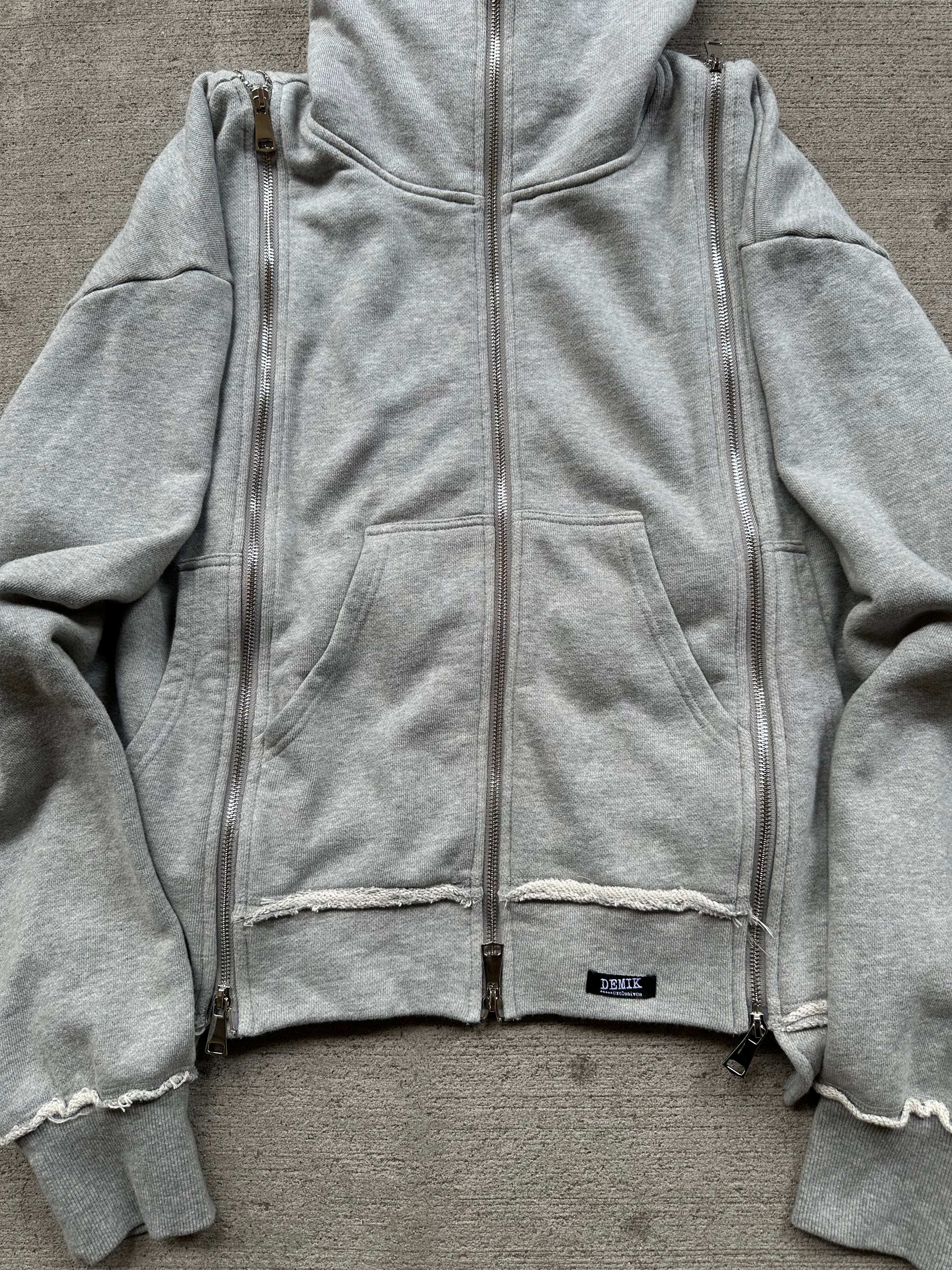 Demik - Grey 3x zip up hoodie V3