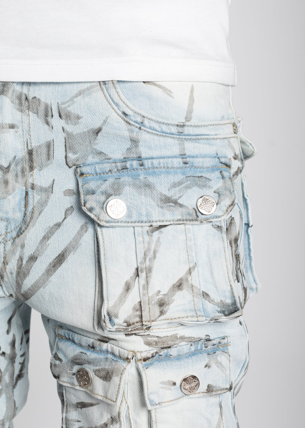 Guapi - Aqua blue stacked premium denim