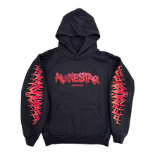 Load image into Gallery viewer, Alone Star - Gradient tribal hoodie - blk , red

