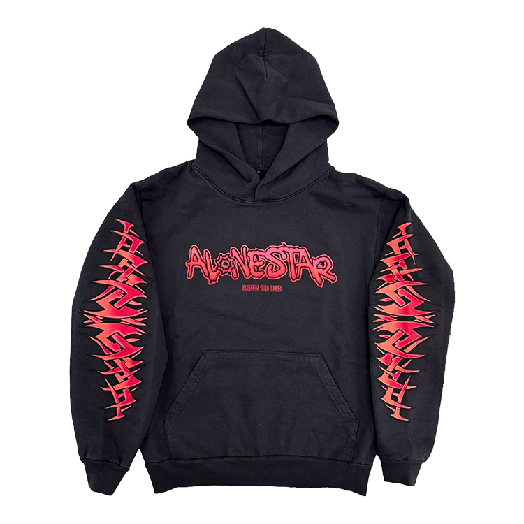 Alone Star - Gradient tribal hoodie - blk , red