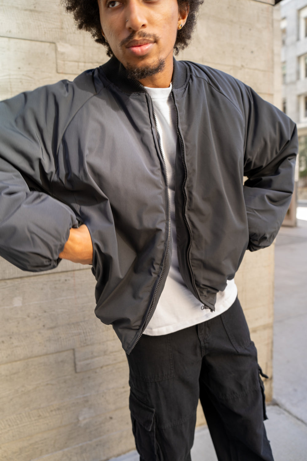 Eptm - Capital cropped bomber charcoal