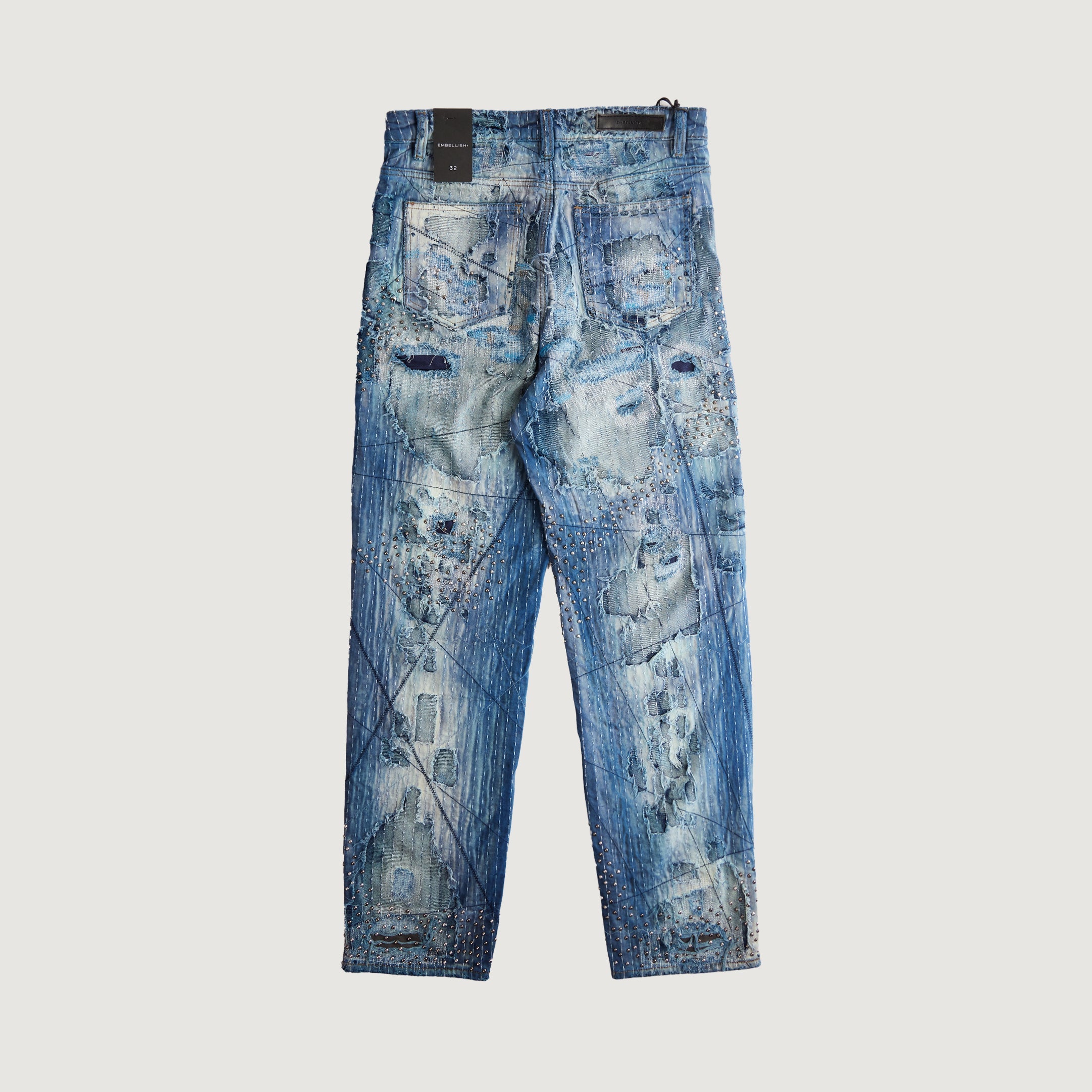 Embellish ; Neptune Boro Slim Straight Denim (Washed Indigo)