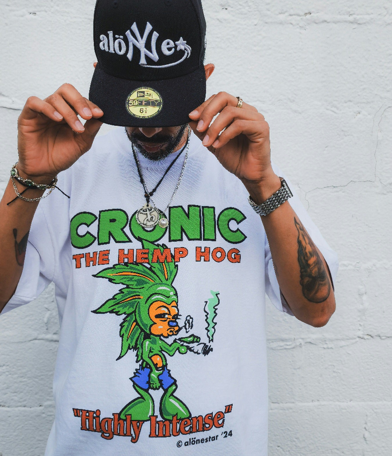 Alone Star - 420 Hog tshirt white