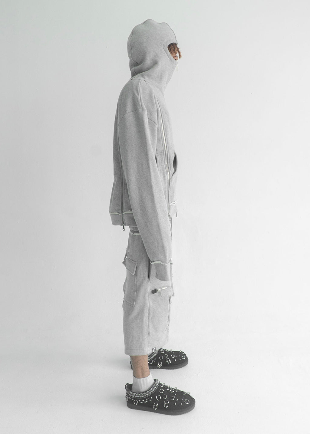 Demik - Grey 3x zip up hoodie V3