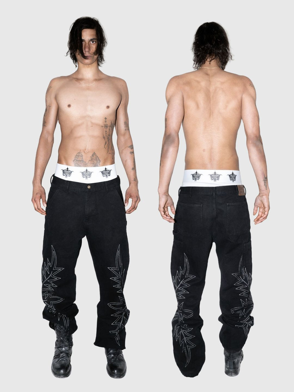 Outlw - Embroidered "westworld" Work Pant , black