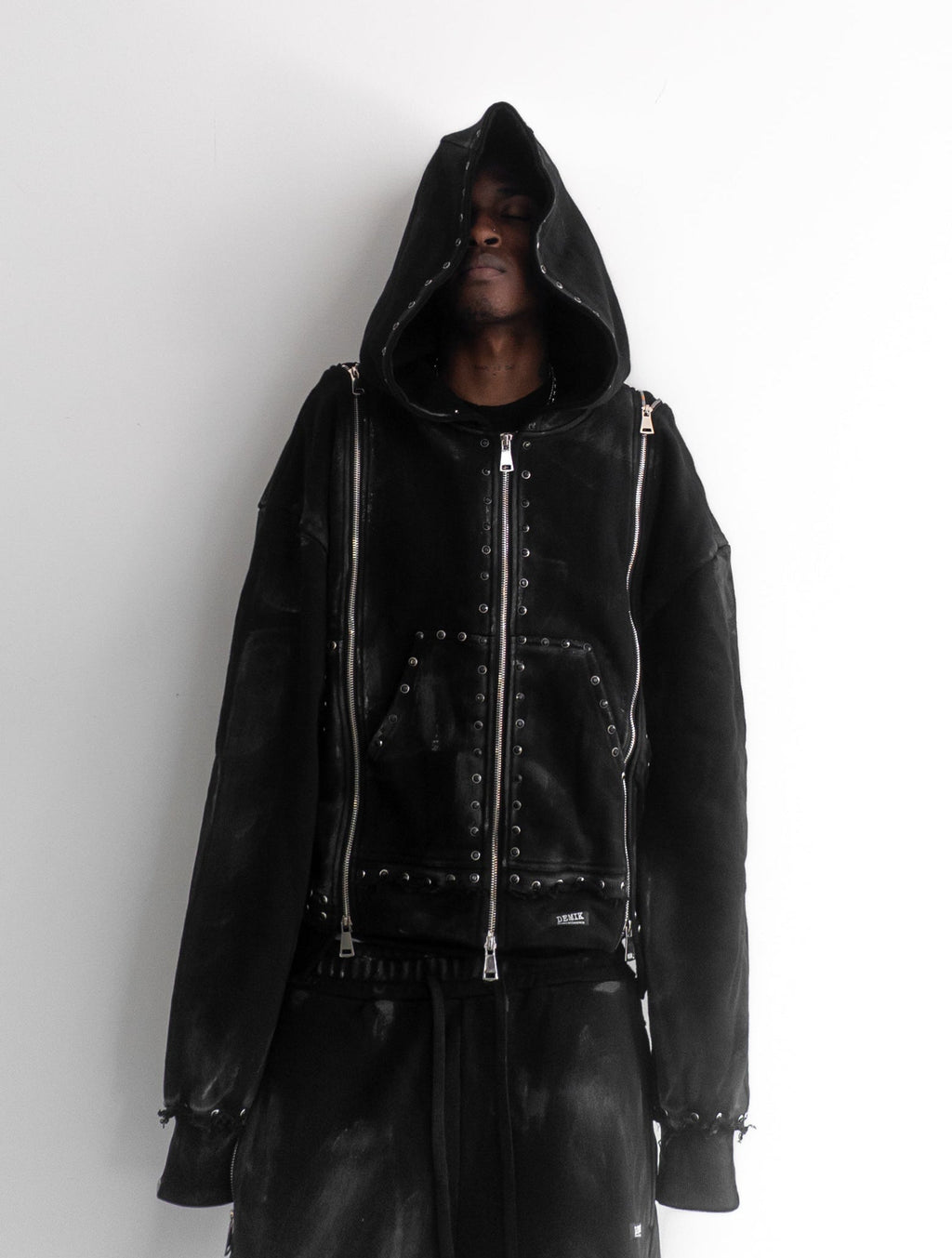 Demik - Black diamond 3x zip up hoodie