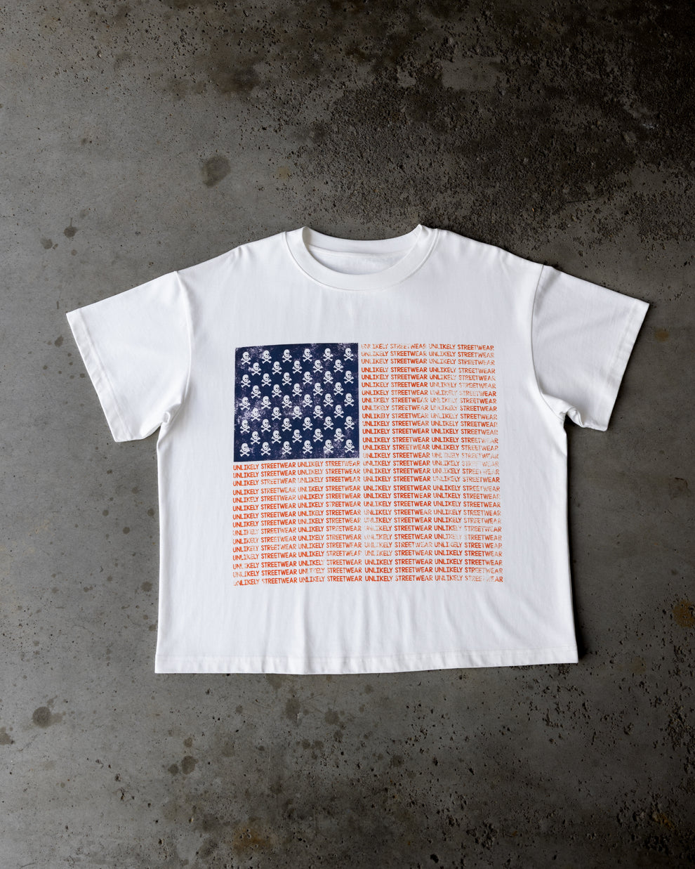 Unlikely - American flag tshirt white