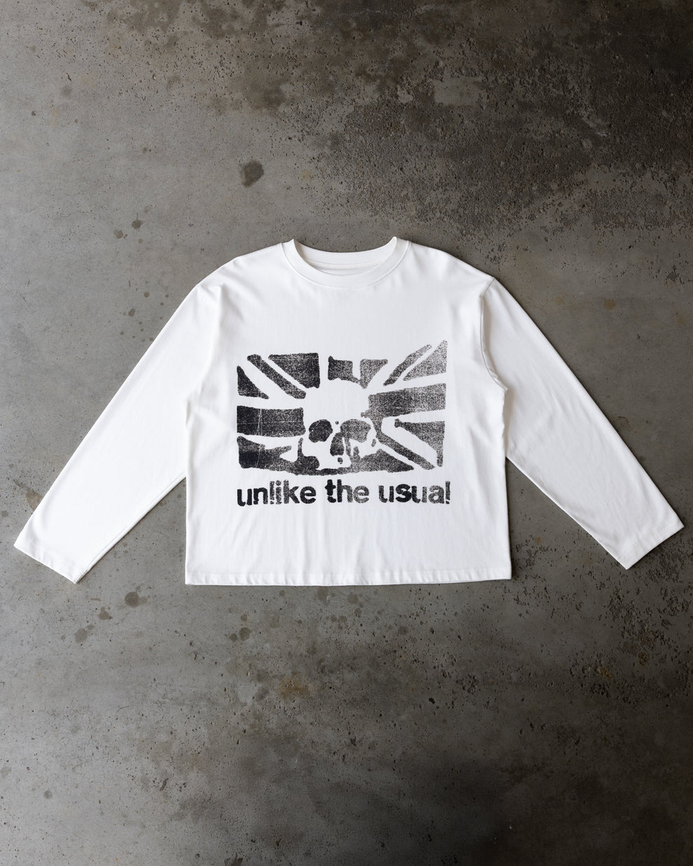 Unlikely - Skull flag L/s t-shirt white