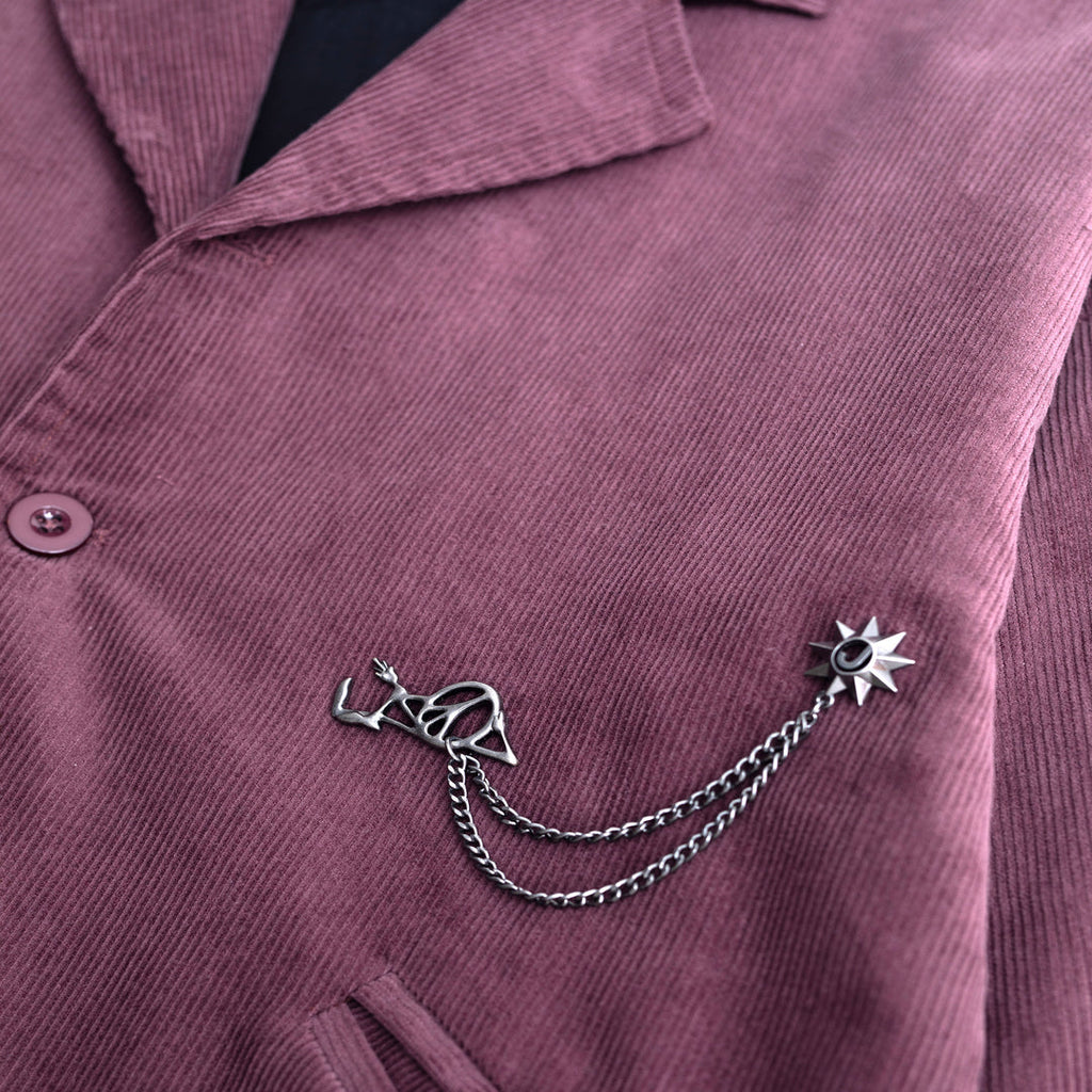 Jungles - Peace Man Brooch , metal chain