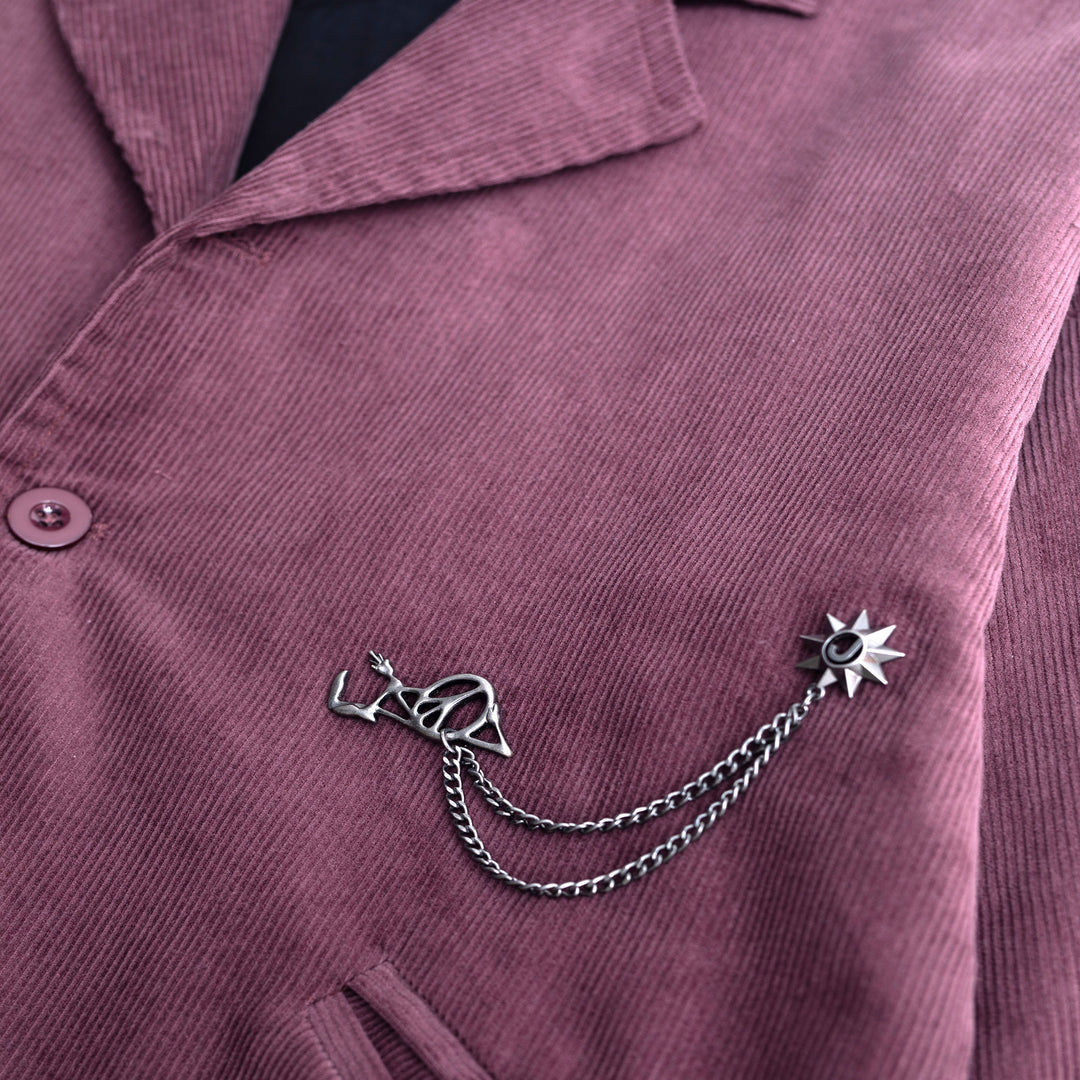 Jungles - Peace Man Brooch , metal chain