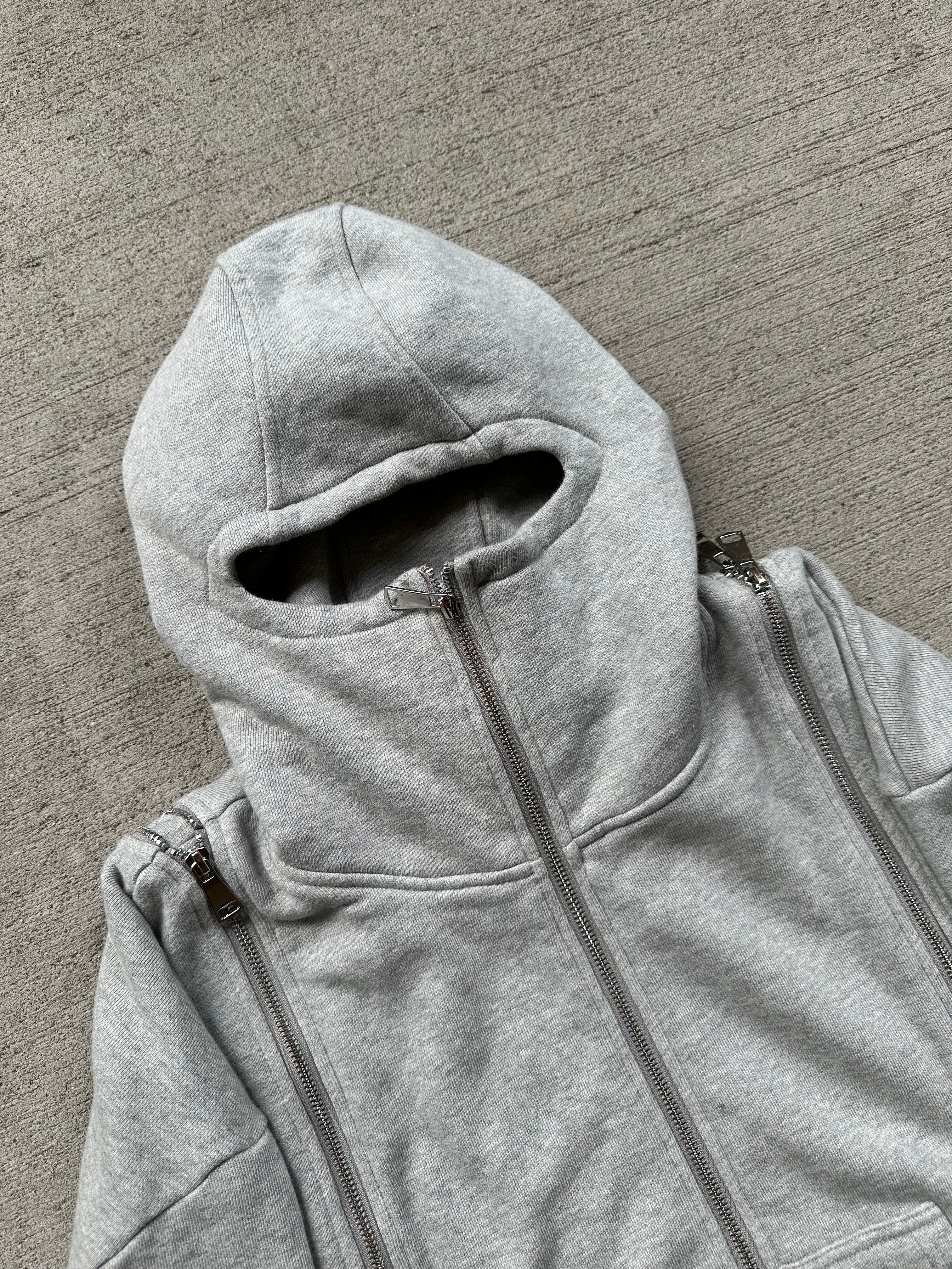 Demik - Grey 3x zip up hoodie V3