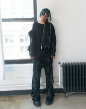 Load image into Gallery viewer, Demik - Black diamond 3x zip flared sweats
