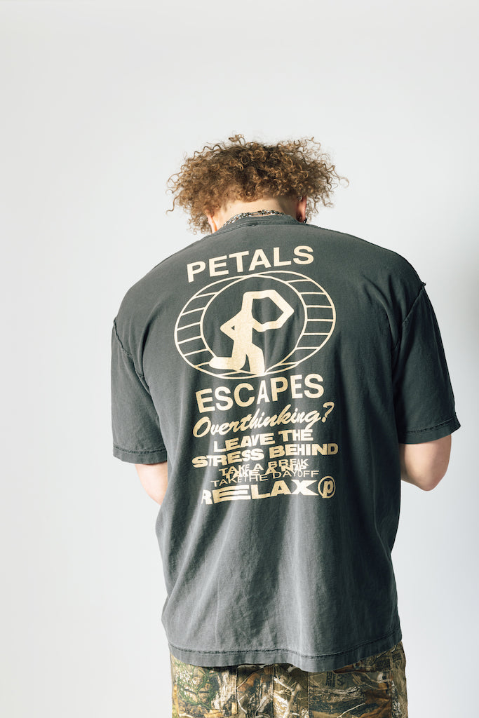 Petals and Peacocks ; Escape reverse hemmed tee