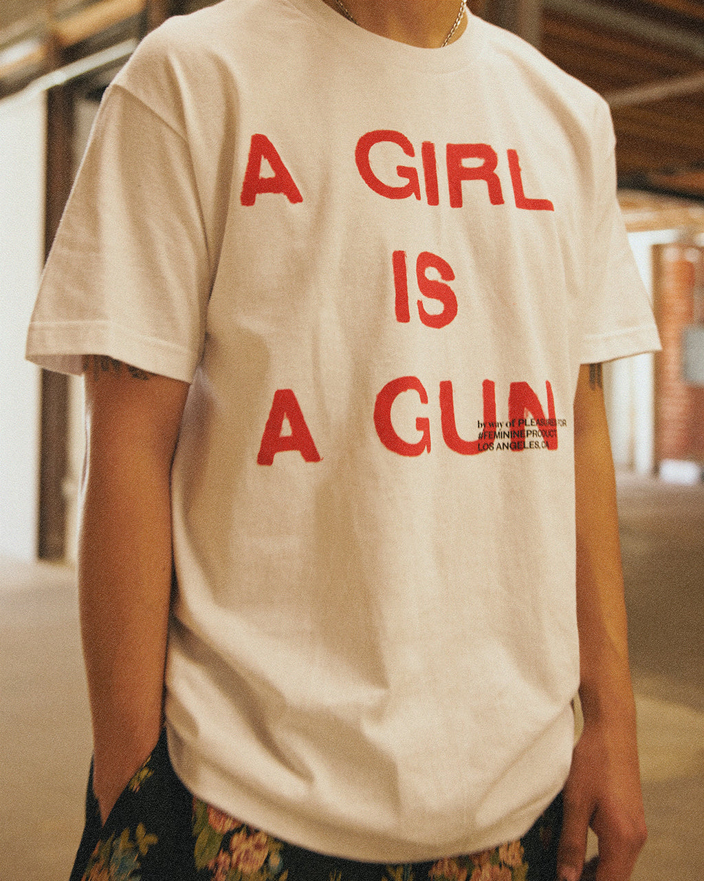 Pleasures - Girls is a gun , tshirt - white