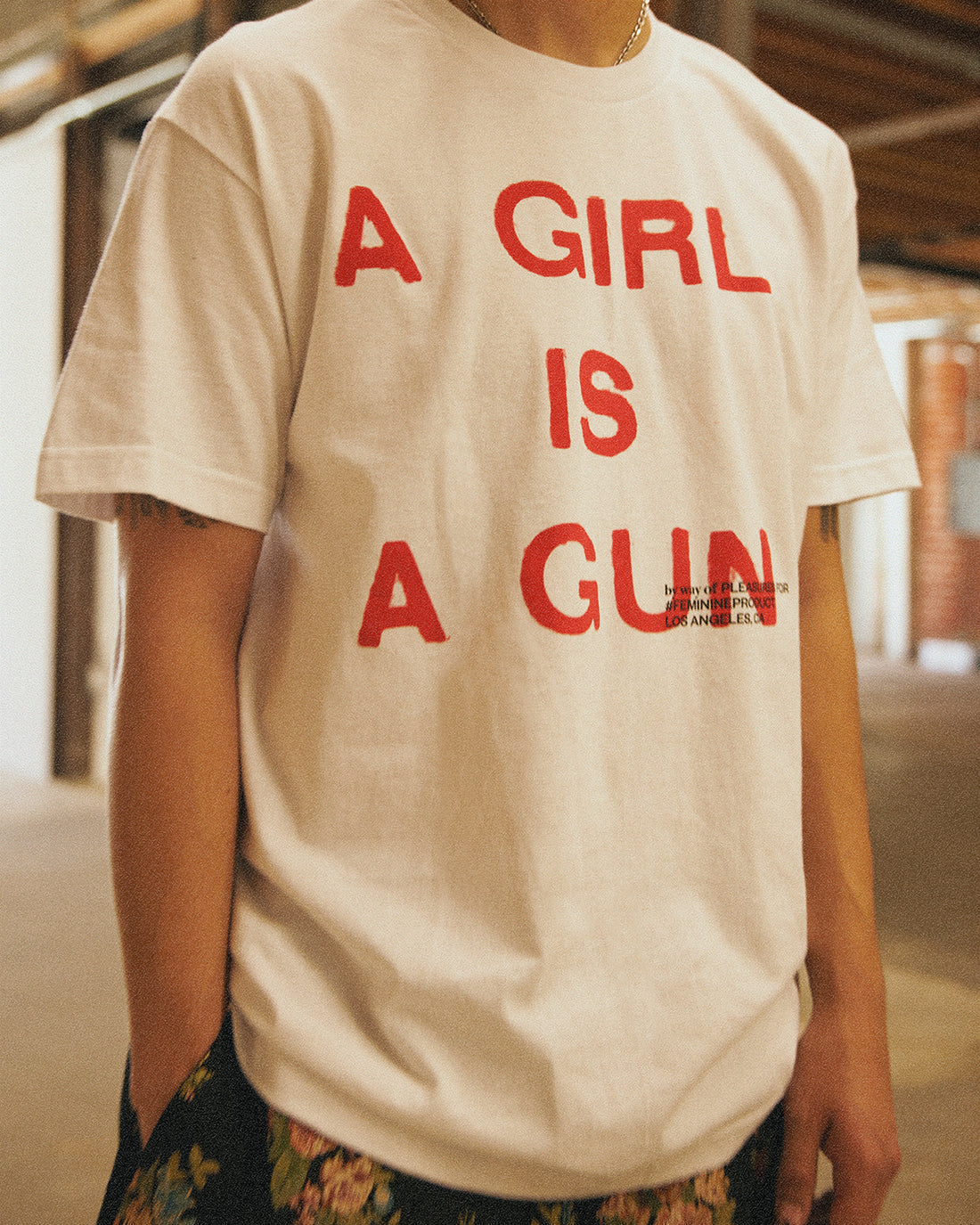 Pleasures - Girls is a gun , tshirt - white