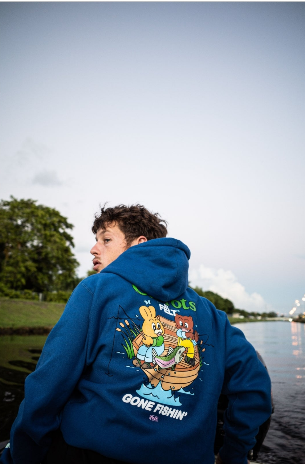 Felt x Carrtos ; Gone Fishing hoodie , royal