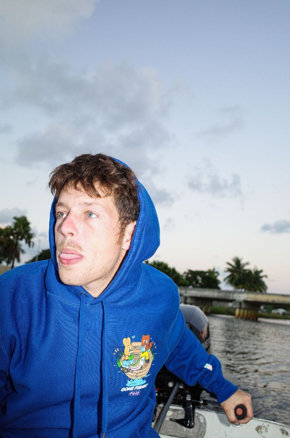 Felt x Carrtos ; Gone Fishing hoodie , royal