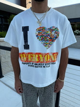 Load image into Gallery viewer, Unlikely - I heart everyone tee , white
