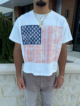Load image into Gallery viewer, Unlikely - American flag tshirt white
