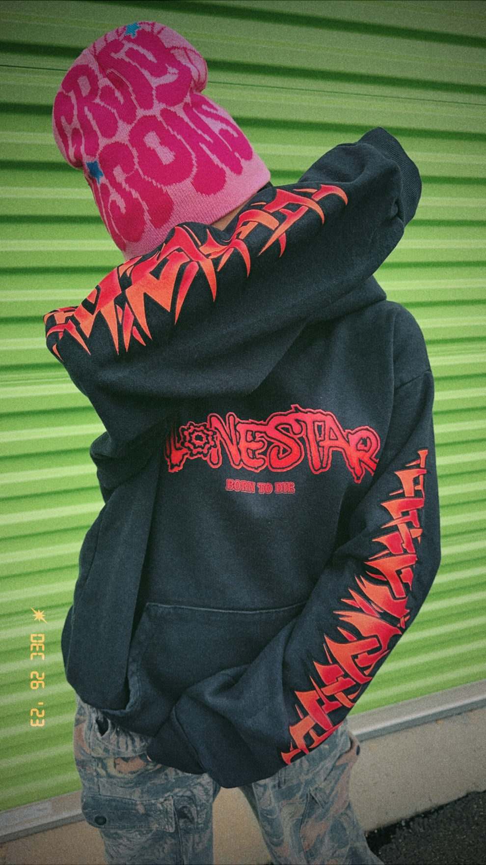 Alone Star - Gradient tribal hoodie - blk , red