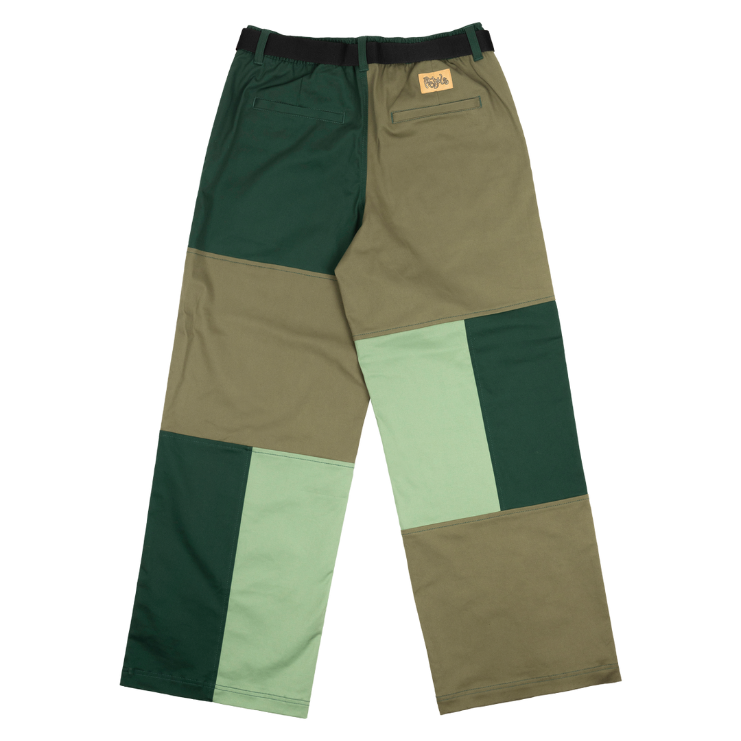 Petals and Peacocks ; Patchwork elastic waist pants
