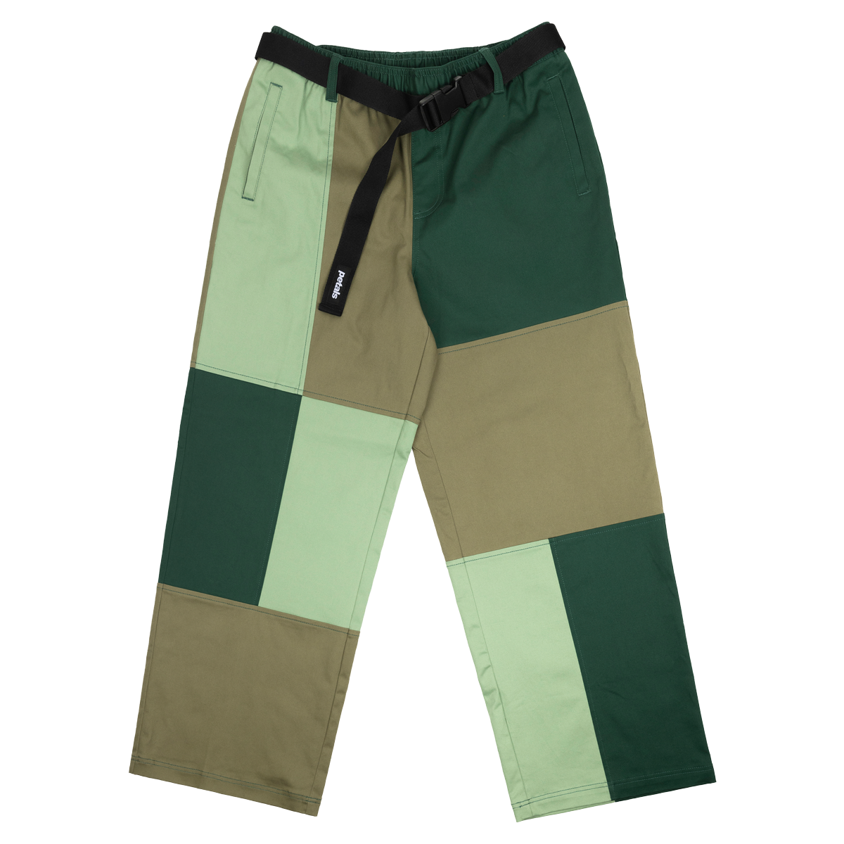 Petals and Peacocks ; Patchwork elastic waist pants