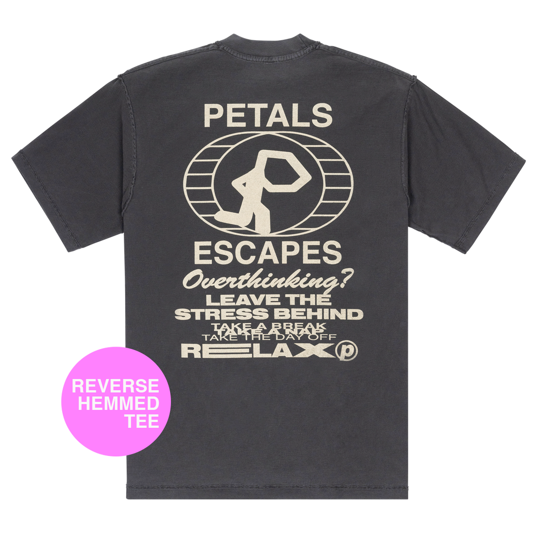 Petals and Peacocks ; Escape reverse hemmed tee