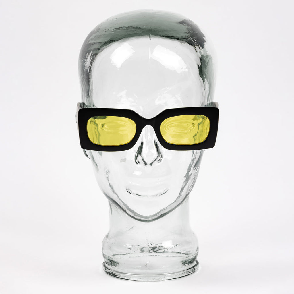 Petals and Peacocks ; Rubic sunglasses black , yellow