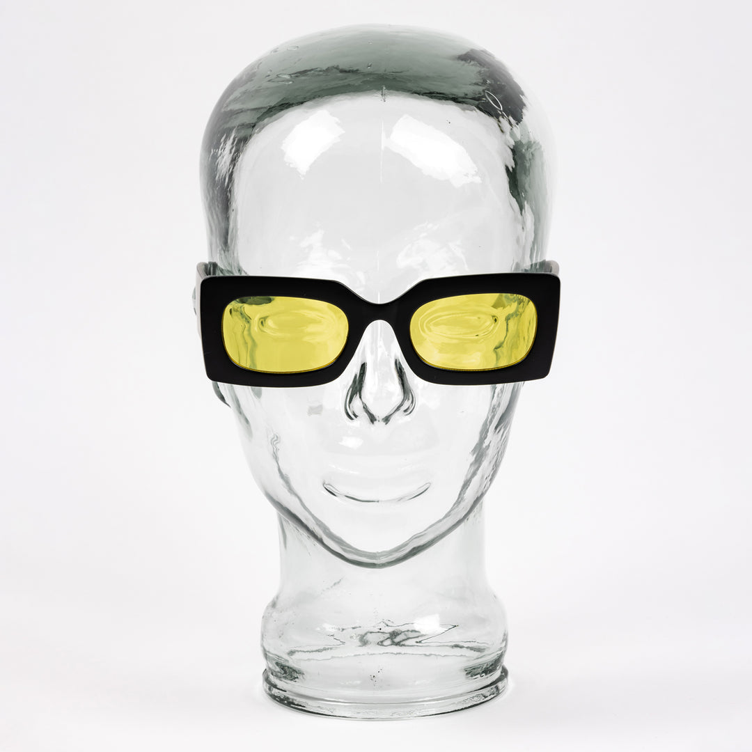 Petals and Peacocks ; Rubic sunglasses black , yellow