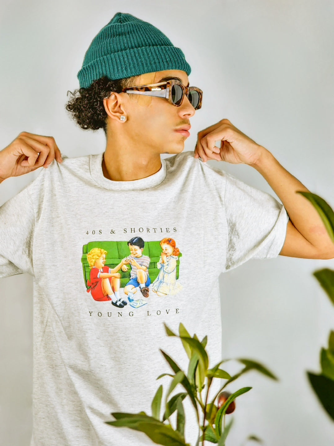 40s & Shorties - Young Love tee - ash Heather