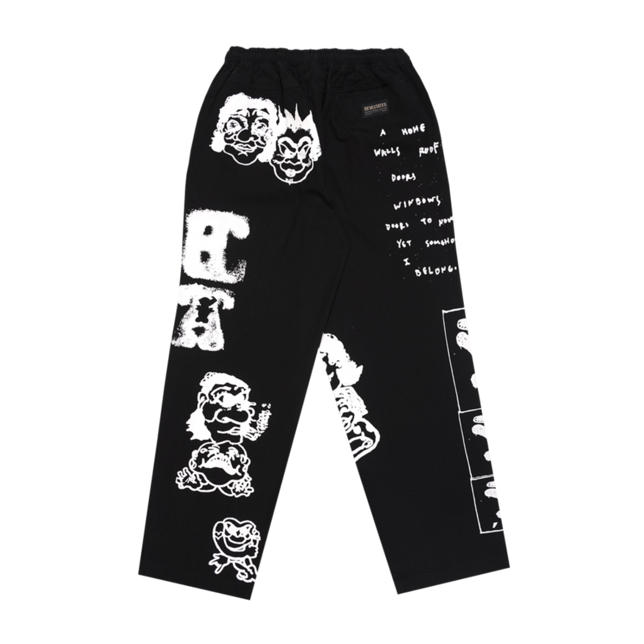 Devá States - Mk-4 printed easy pants , black