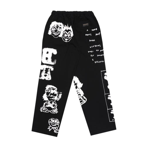 Devá States - Mk-4 printed easy pants , black