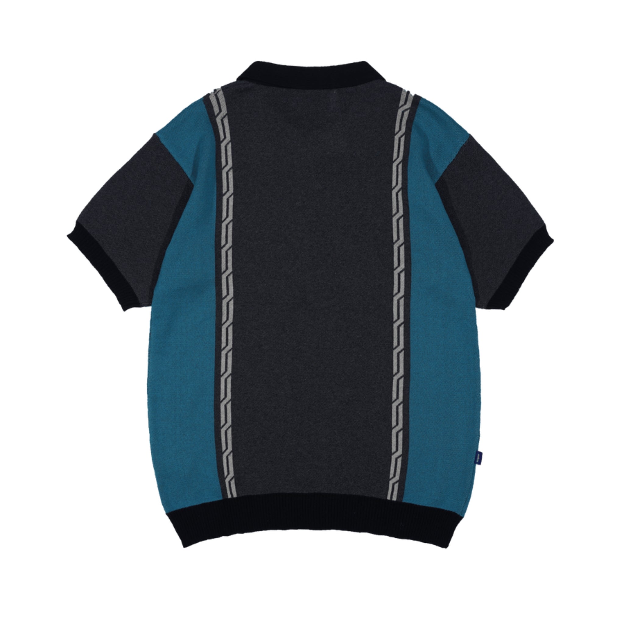 Devá States - Chain Jacquard Knit S/S Polo Shirt [Black/Multi]
