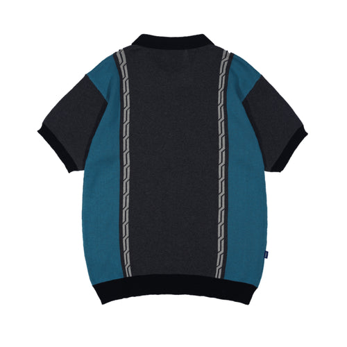 Devá States - Chain Jacquard Knit S/S Polo Shirt [Black/Multi]