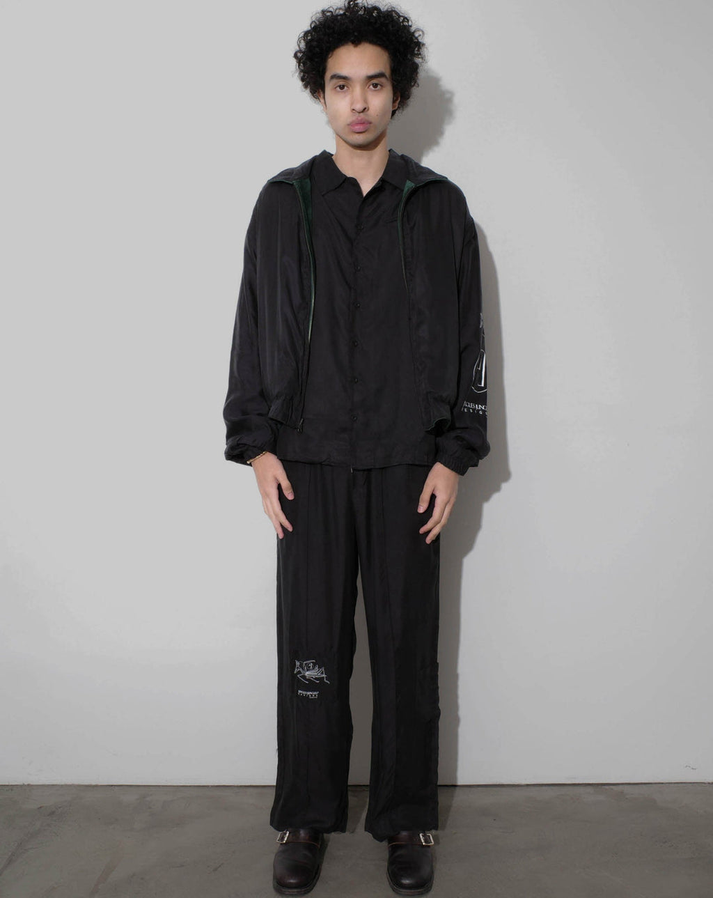 Jungles - Design For Peace Of Mind Cupro Pant , black vegan silk
