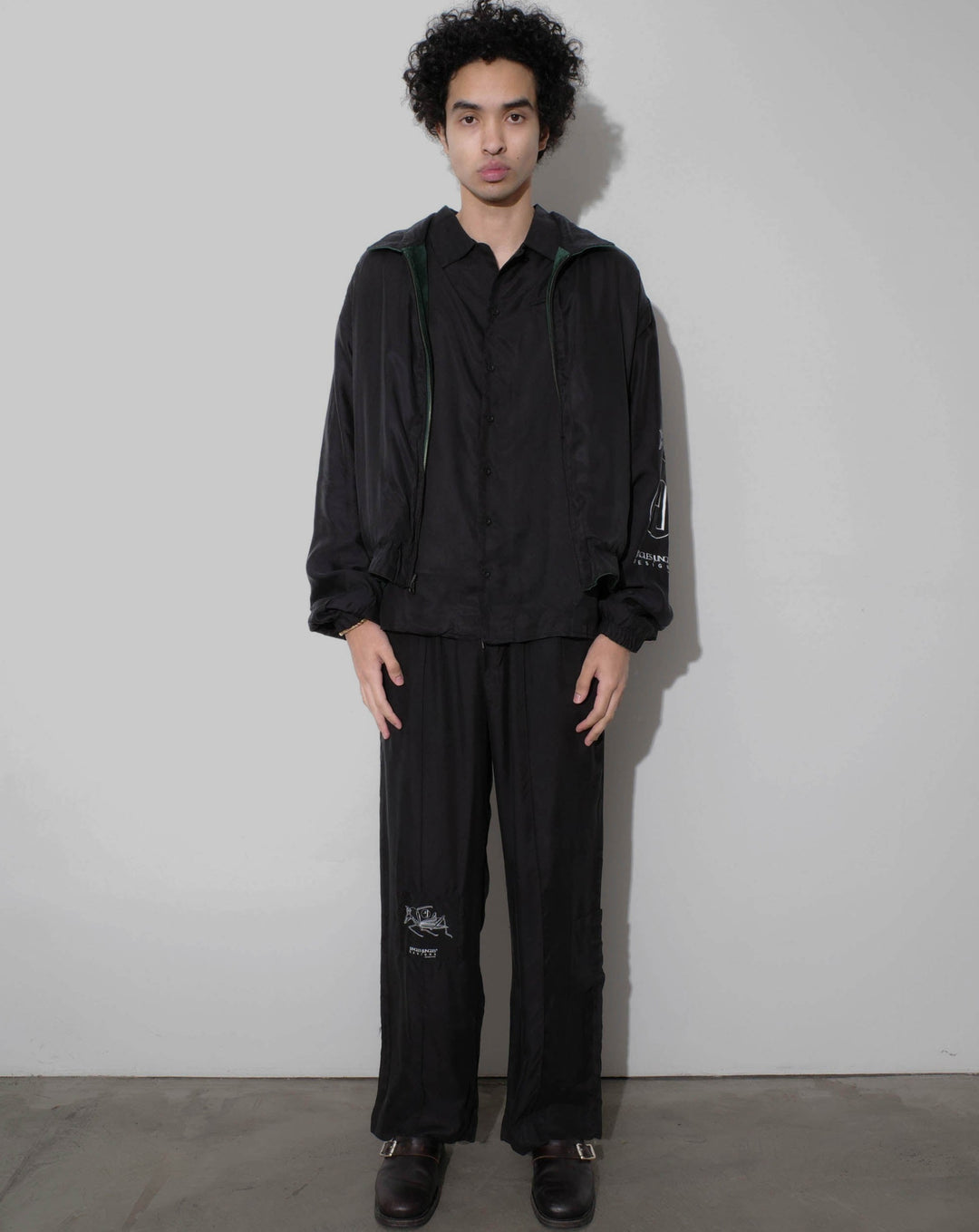 Jungles - Design For Peace Of Mind Cupro Pant , black vegan silk