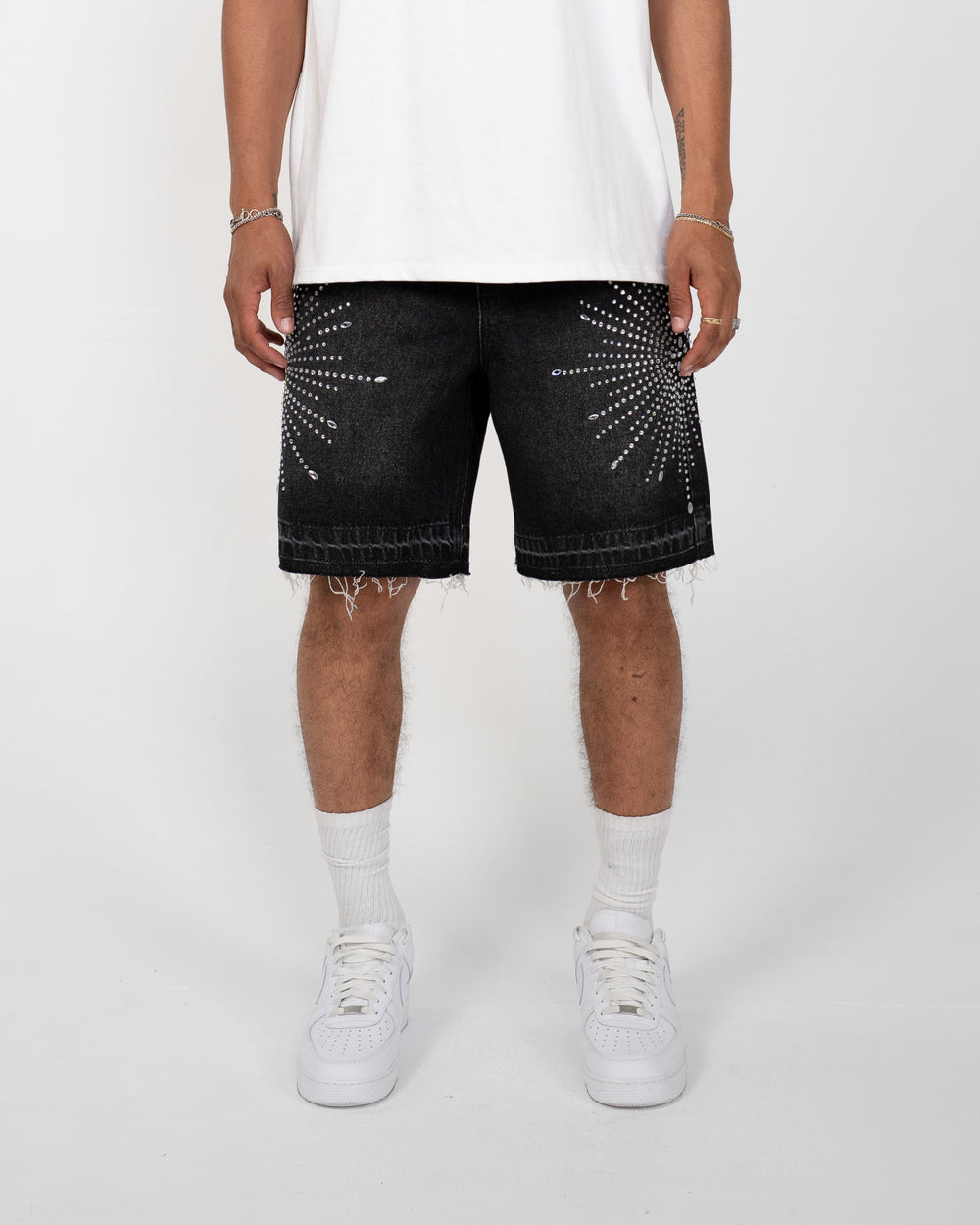 Eptm - Star denim shorts Black