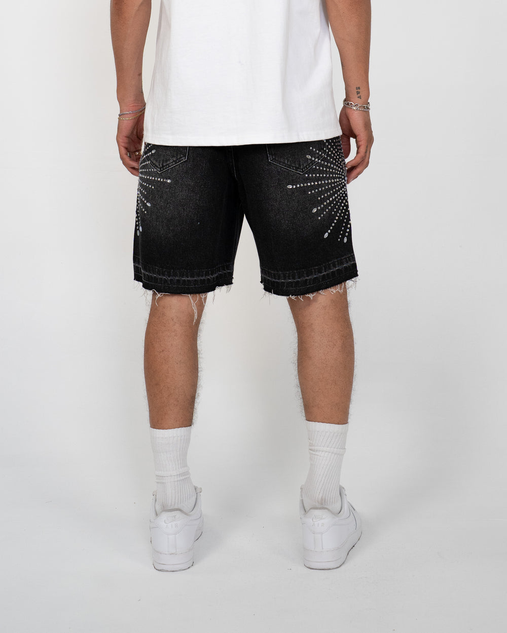 Eptm - Star denim shorts Black