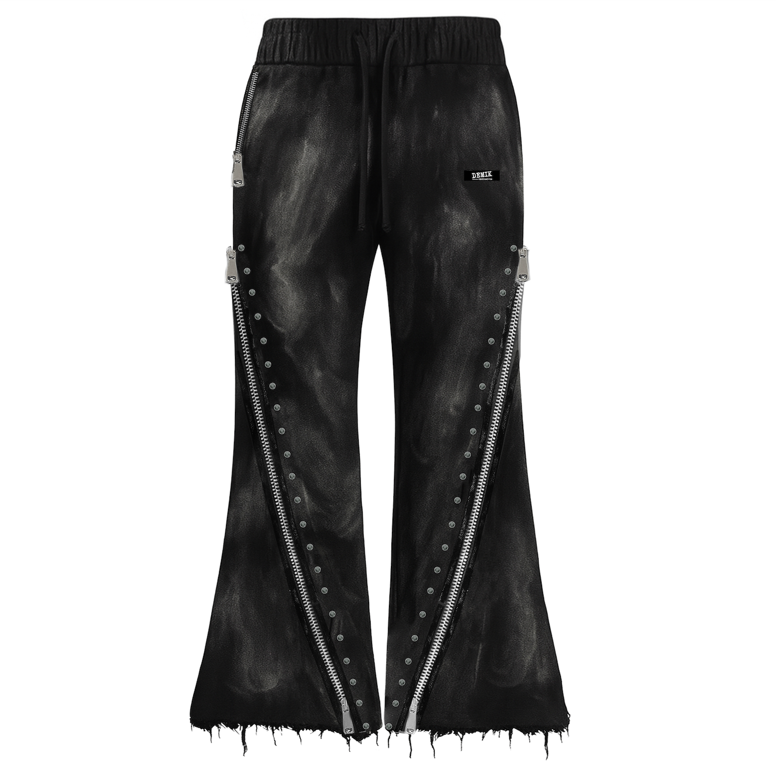 Demik - Black diamond 3x zip flared sweats